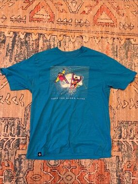 Men's Teal Graphic Tee - Keep The Shred Alive - Ski the East